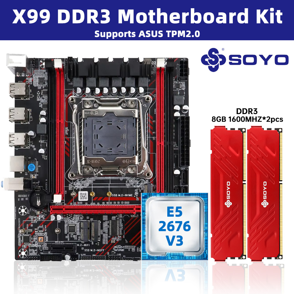SOYO X99 Motherboard-Set mit I – X99 Dual Cpu Motherboard Combo Bewertung und Preis